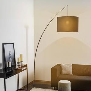 TK Lighting Vloerlamp Moby Black met stoffen kap