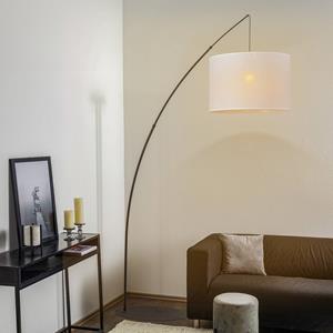 TK Lighting Vloerlamp Moby White met stoffen kap