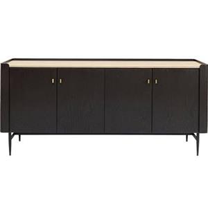 Kare Design Milano Dressoir - B180x D55 X H85 Cm - Zwart|Donkerbruin
