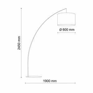 TK Lighting Vloerlamp Moby Nature met stoffen kap