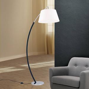 Orion Booglamp Philipp met stoffen kap chroom/zwart