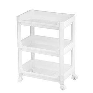 CM keukentrolley/badkamer trolley - op wieltjes - 3-laags - wit - kunststof - 35 x 22 x  -