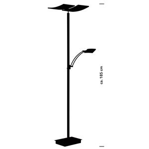 HELL LED vloerlamp Andy, 3-lamps, antraciet, CCT, dimmer