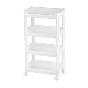 CM keukentrolley/badkamer trolley - op wieltjes - 4-laags - wit - kunststof - 35 x 22 x 67  -