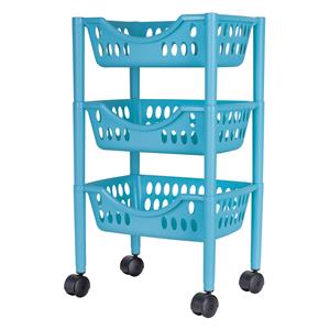 Juypal Hogar Keukentrolley - 3-laags - blauw - kunststof - x 26,5 x 66,5 cm -