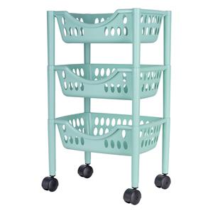 Juypal Hogar Keukentrolley - 3-laags - licht groen - kunststof - x 26,5 x 66,5 cm -