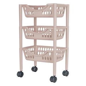 Juypal Hogar Keukentrolley - 3-laags - taupe - kunststof - x 26,5 x 66,5 cm -
