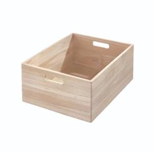 IDesign  Opbergbox met Handgrepen, 38 x 46 x 20.5 cm, Paulownia Hout,