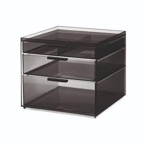 IDesign  Make-up Organizer, 3 Lades, Hoog, 21 x 20.3 x 17.8 cm, Smoke