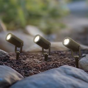 LINDBY Thorgal grondspies lamp, Ø 6 cm, zwart, set van 3