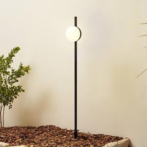 LINDBY LED grondspies lamp Darleen, grijs, aluminium, Ø 10 cm