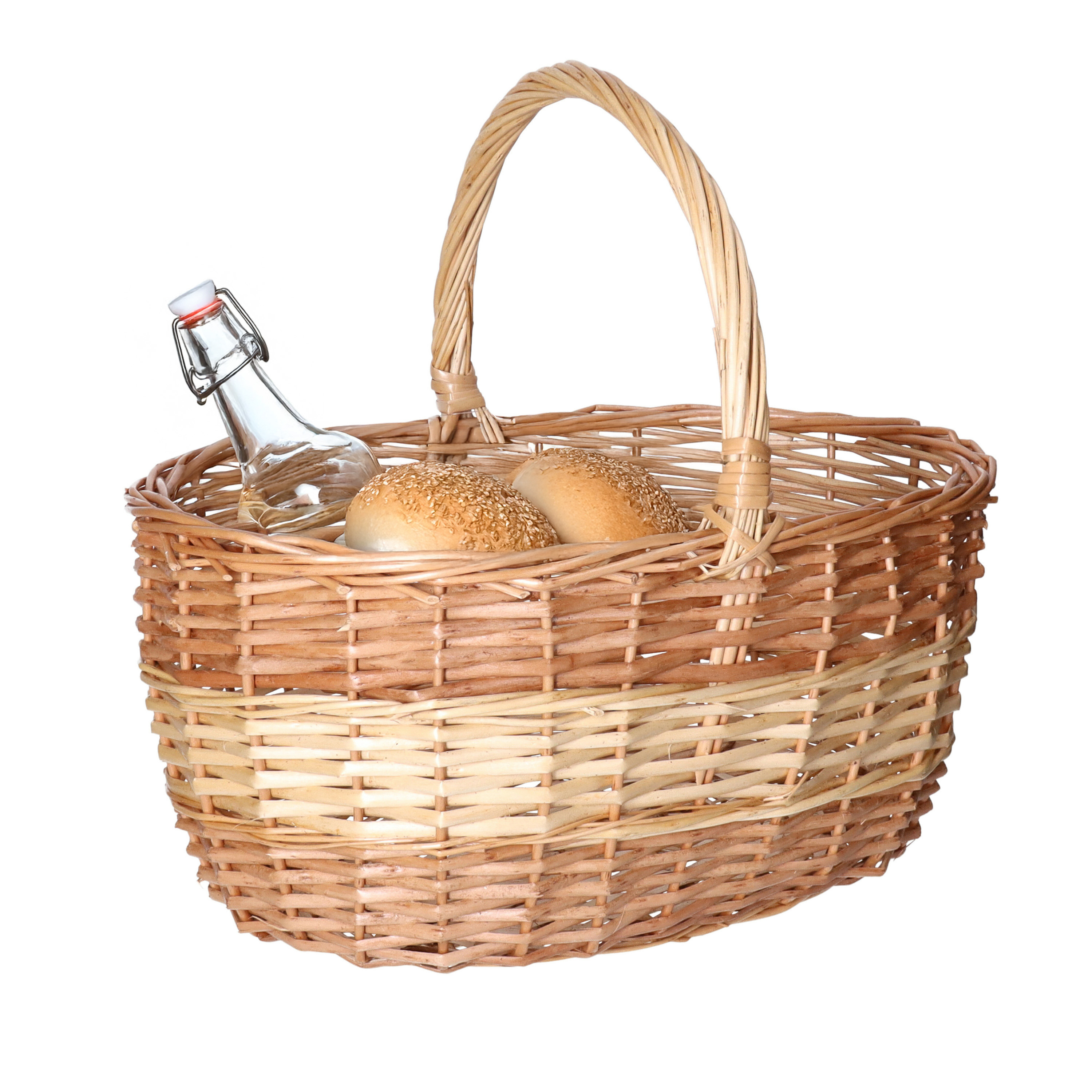 Picknickmand met hengsel - naturel - riet - x 30 x 20  -
