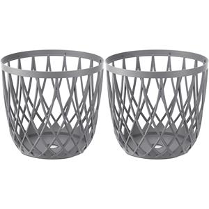 Prosperplast Draadmand/wasmand/opbergmand - 2x - van stevig kunststof - grijs - D33 x H33 cm -
