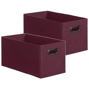 5five Set van 4x stuks opbergmand/kastmand 7 liter aubergine paars linnen 31 x 15 x 15 cm -
