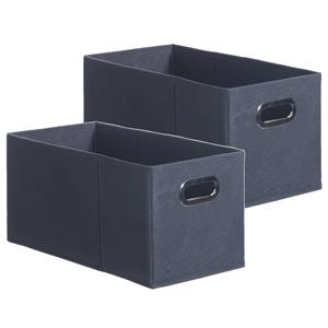 5five Set van 4x stuks opbergmand/kastmand 7 liter donkergrijs linnen 31 x 15 x 15 cm -