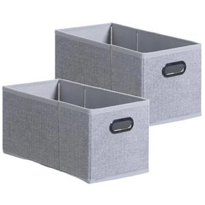 5five Set van 4x stuks opbergmand/kastmand 7 liter lichtgrijs linnen 31 x 15 x 15 cm -