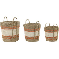 Light & Living Light&living Mand S|3 max Ø40x40 cm GAMEIRO naturel-wit-oranje