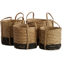 Light & Living Light&living Mand S|4 max Ø35x32 cm GEFEN naturel+mat zwart