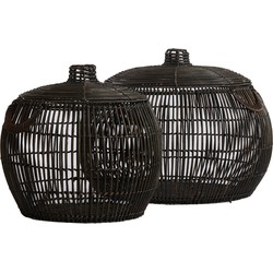 Light & Living Light&living Mand S|2 Ø36x42+Ø45x45 cm KAZIM zwart