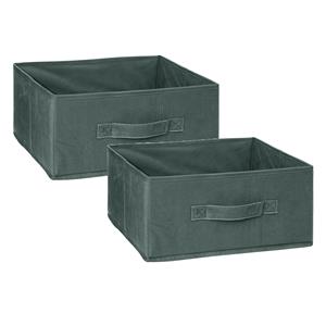 5five Opbergmand/kastmand - 4x stuks - 14 liter - groen - 31 x 31 x 15 cm -
