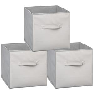 5five Set van 3x stuks opbergmand/kastmand 29 liter grijs krokodil print van kunststof 31 x 31 x 31 cm -