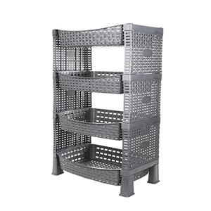 CM keuken opbergrek - 4-laags - grijs - met gaatjes - kunststof - 65 x x 30  -