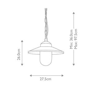 ELSTEAD Buiten hanglamp Klampenborg, IP44, zwart