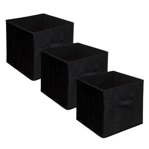 5five Opbergmand/kastmand - Set van 3x stuks - zwart - 29 liter - 31 x 31 x 31 cm - Opbergboxen - Vakkenka -