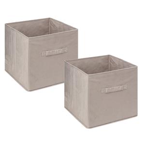 5five Opbergmand/kastmandje - 4x stuks - Beige - 31 x 31 x 31 cm - 29 liter - Vakkenkast manden - Stof -