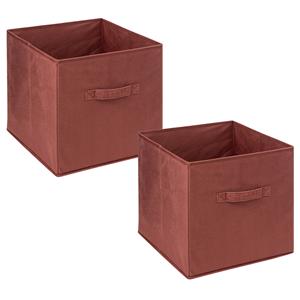 5five Opbergmand/kastmandje - 4x stuks - Bordeaux rood - 31 x 31 x 31 cm - 29 liter - Vakkenkast manden - -