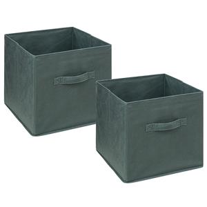5five Opbergmand/kastmandje - 4x stuks - Olijfgroen - 31 x 31 x 31 cm - 29 liter - Vakkenkast manden - Sto -