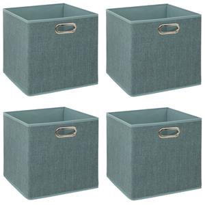 5five Opbergmand/kastmandje - 4x - IJsblauw - 31 x 31 x 31 cm - 29 liter - Vakkenkast manden - Stof -