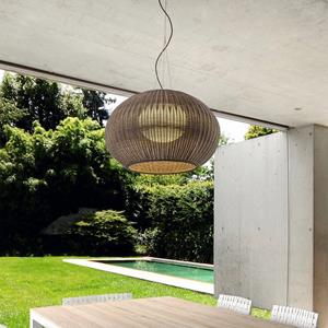 Bover LED buiten hanglamp Garota, grafietbruin/bruin Ø 72 cm