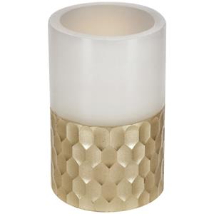 Vega Led-tafellamp  Sumi; 7.5x12.5 cm (ØxH); crème wit/goud; 2 stuk / verpakking