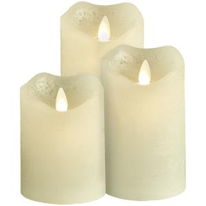 Vega LED-kaarsen set Gardi 3-delig; 7.6x15 cm (ØxH); crème wit; rond