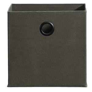 Leen Bakker Opbergbox Kenzi stof - olijfgroen - 31x31x31 cm