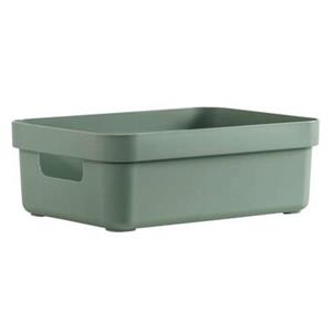 Leen Bakker Sigma home box 9 liter - donkergroen - 35,2x25,3x12,2 cm