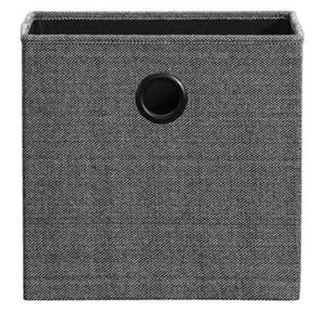 Leen Bakker Opbergbox Kenzi linnen - antraciet - 31x31x31 cm