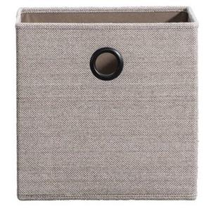 Leen Bakker Opbergbox Kenzi linnen - taupe - 31x31x31 cm