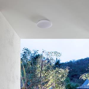 LINDBY Doki LED buiten plafondlamp, 26 cm, wit, kunststof