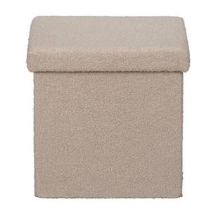 Leen Bakker Opbergbox Teddy - opvouwbaar - zand - 37,5x38x38 cm
