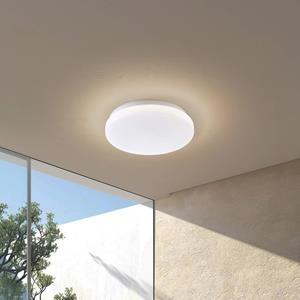 LINDBY LED buiten plafondlamp Kirkola, 3000 K, Ø 26 cm, wit