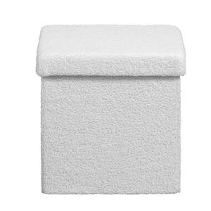 Leen Bakker Opbergbox Teddy - opvouwbaar - off-white - 37,5x38x38 cm