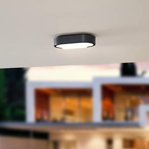 LINDBY LED buiten plafondlamp Niniel, zwart, 24 x 14 cm
