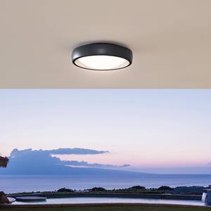 LINDBY LED buiten plafondlamp Niniel, zwart, Ø 25 cm