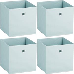 Zeller Opbergmand/kastmand - 4x - 22 liter - lichtblauw - 28 x 28 x 28 cm -