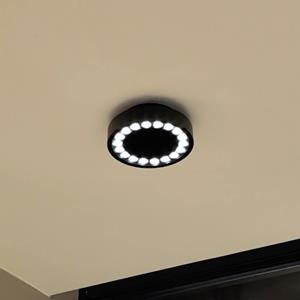 LUCANDE LED buiten plafondlamp Roran, zwart, Ø 18 cm, IP65