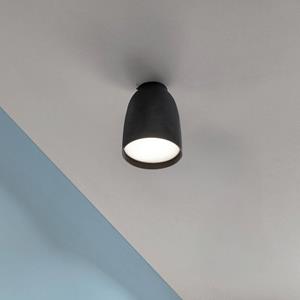 Bover LED buiten plafondlamp Moer, zwart, aluminium/staal, Ø 10 cm