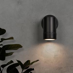 HOFTRONIC™ Otey - LED Wandlamp Zwart - Downlight - GU10 - 4000K neutraal wit licht - Dimbaar - IP44 waterdicht - Voor binnen & buiten - Wandspot - Polycarbonaat