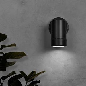 HOFTRONIC™ Otey - LED Wandlamp Zwart - Downlight - GU10 - 6000K daglicht wit licht - Dimbaar - IP44 waterdicht - Voor binnen & buiten - Wandspot - Polycarbonaat